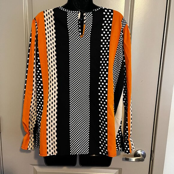 Women's Colorful LS Blouse 1XL - Picture 2 of 7